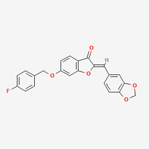 (2Z)-2-(1,3-benzodioxol-5-ylmethylidene)-6-[(4-fluorobenzyl)oxy]-1-benzofuran-3(2H)-one