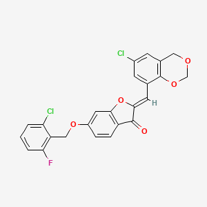 molecular formula C24H15Cl2FO5 B12200744 (2Z)-2-[(6-chloro-4H-1,3-benzodioxin-8-yl)methylidene]-6-[(2-chloro-6-fluorobenzyl)oxy]-1-benzofuran-3(2H)-one 