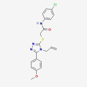 molecular formula C20H19ClN4O2S B12200750 N-(4-chlorophenyl)-2-{[5-(4-methoxyphenyl)-4-(prop-2-en-1-yl)-4H-1,2,4-triazol-3-yl]sulfanyl}acetamide 