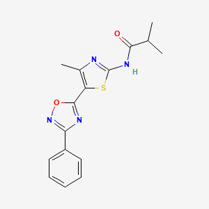 2-methyl-N-[(2E)-4-methyl-5-(3-phenyl-1,2,4-oxadiazol-5-yl)-1,3-thiazol-2(3H)-ylidene]propanamide