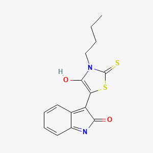 (3Z)-3-(3-butyl-4-oxo-2-thioxo-1,3-thiazolidin-5-ylidene)-1,3-dihydro-2H-indol-2-one