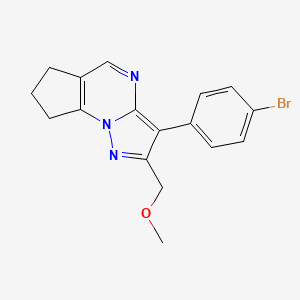 molecular formula C17H16BrN3O B12200819 3-(4-bromophenyl)-2-(methoxymethyl)-7,8-dihydro-6H-cyclopenta[e]pyrazolo[1,5-a]pyrimidine 