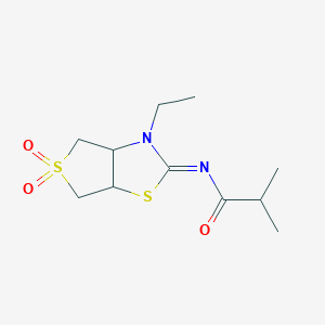 N-[(2Z)-3-ethyl-5,5-dioxidotetrahydrothieno[3,4-d][1,3]thiazol-2(3H)-ylidene]-2-methylpropanamide