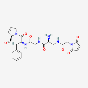 molecular formula C25H28N6O7 B1220085 Cyclo(glycyl-phenylalanyl-prolyl-N(beta)-(N-maleoylglycyl)-alpha,beta-diaminopropanoyl) CAS No. 77087-68-4