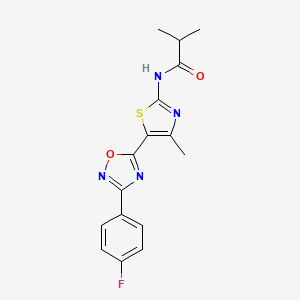 N-[(2Z)-5-[3-(4-fluorophenyl)-1,2,4-oxadiazol-5-yl]-4-methyl-1,3-thiazol-2(3H)-ylidene]-2-methylpropanamide