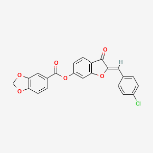 (2Z)-2-(4-chlorobenzylidene)-3-oxo-2,3-dihydro-1-benzofuran-6-yl 1,3-benzodioxole-5-carboxylate