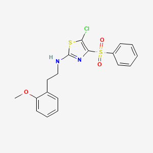 molecular formula C18H17ClN2O3S2 B12200895 4-(benzenesulfonyl)-5-chloro-N-[2-(2-methoxyphenyl)ethyl]-1,3-thiazol-2-amine 