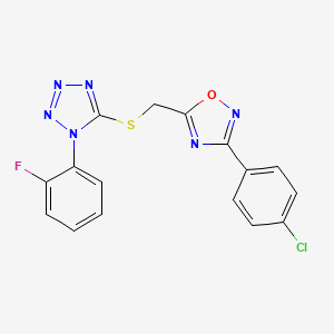 5-({[3-(4-chlorophenyl)-1,2,4-oxadiazol-5-yl]methyl}sulfanyl)-1-(2-fluorophenyl)-1H-tetrazole