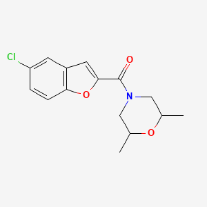 molecular formula C15H16ClNO3 B12200900 2,6-Dimethylmorpholin-4-yl 5-chlorobenzo[d]furan-2-yl ketone 