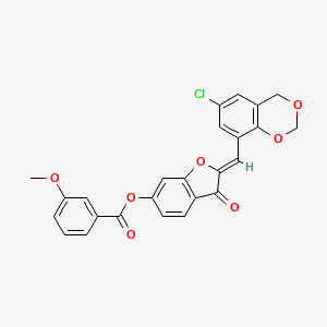 molecular formula C25H17ClO7 B12200926 (2Z)-2-[(6-chloro-4H-1,3-benzodioxin-8-yl)methylidene]-3-oxo-2,3-dihydro-1-benzofuran-6-yl 3-methoxybenzoate 