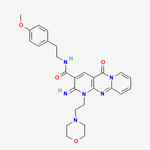 6-imino-N-[2-(4-methoxyphenyl)ethyl]-7-(2-morpholin-4-ylethyl)-2-oxo-1,7,9-triazatricyclo[8.4.0.03,8]tetradeca-3(8),4,9,11,13-pentaene-5-carboxamide