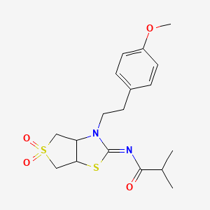 molecular formula C18H24N2O4S2 B12200948 N-[(2Z)-3-[2-(4-methoxyphenyl)ethyl]-5,5-dioxidotetrahydrothieno[3,4-d][1,3]thiazol-2(3H)-ylidene]-2-methylpropanamide 