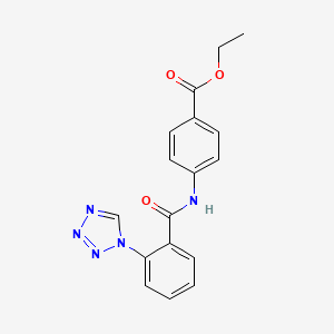 molecular formula C17H15N5O3 B12200958 ethyl 4-({[2-(1H-tetrazol-1-yl)phenyl]carbonyl}amino)benzoate 