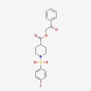 2-Oxo-2-phenylethyl 1-[(4-fluorophenyl)sulfonyl]piperidine-4-carboxylate