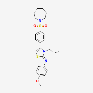 molecular formula C25H31N3O3S2 B12201005 N-[(2Z)-4-[4-(azepan-1-ylsulfonyl)phenyl]-3-propyl-1,3-thiazol-2(3H)-ylidene]-4-methoxyaniline 