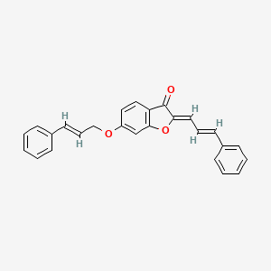 (2Z)-2-[(2E)-3-phenylprop-2-en-1-ylidene]-6-{[(2E)-3-phenylprop-2-en-1-yl]oxy}-1-benzofuran-3(2H)-one