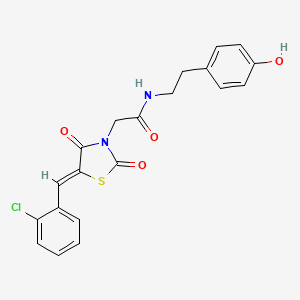 2-[(5Z)-5-(2-chlorobenzylidene)-2,4-dioxo-1,3-thiazolidin-3-yl]-N-[2-(4-hydroxyphenyl)ethyl]acetamide