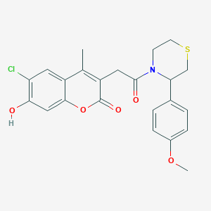 6-chloro-7-hydroxy-3-{2-[3-(4-methoxyphenyl)thiomorpholin-4-yl]-2-oxoethyl}-4-methyl-2H-chromen-2-one