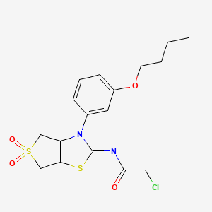 N-[(2Z)-3-(3-butoxyphenyl)-5,5-dioxidotetrahydrothieno[3,4-d][1,3]thiazol-2(3H)-ylidene]-2-chloroacetamide