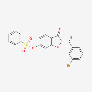 2-[(3-Bromophenyl)methylene]-3-oxobenzo[3,4-b]furan-6-yl benzenesulfonate