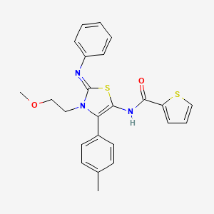 N-[(2E)-3-(2-methoxyethyl)-4-(4-methylphenyl)-2-(phenylimino)-2,3-dihydro-1,3-thiazol-5-yl]thiophene-2-carboxamide