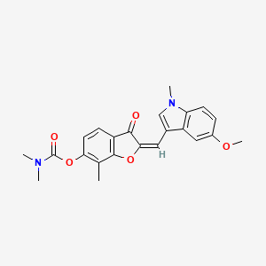 (2E)-2-[(5-methoxy-1-methyl-1H-indol-3-yl)methylidene]-7-methyl-3-oxo-2,3-dihydro-1-benzofuran-6-yl dimethylcarbamate