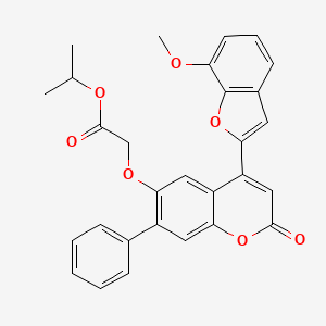 propan-2-yl {[4-(7-methoxy-1-benzofuran-2-yl)-2-oxo-7-phenyl-2H-chromen-6-yl]oxy}acetate