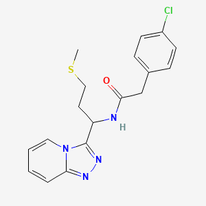 2-(4-chlorophenyl)-N-[3-(methylsulfanyl)-1-([1,2,4]triazolo[4,3-a]pyridin-3-yl)propyl]acetamide