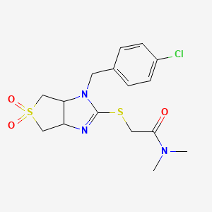 2-{[1-(4-chlorobenzyl)-5,5-dioxido-3a,4,6,6a-tetrahydro-1H-thieno[3,4-d]imidazol-2-yl]sulfanyl}-N,N-dimethylacetamide