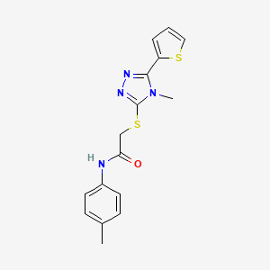 N-(4-methylphenyl)-2-{[4-methyl-5-(thiophen-2-yl)-4H-1,2,4-triazol-3-yl]sulfanyl}acetamide