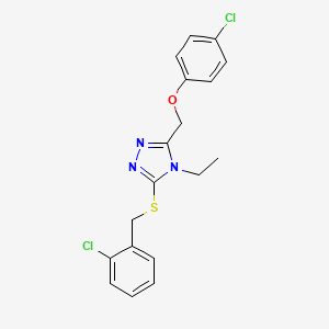 3-[(2-chlorobenzyl)sulfanyl]-5-[(4-chlorophenoxy)methyl]-4-ethyl-4H-1,2,4-triazole