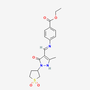 ethyl 4-({(E)-[1-(1,1-dioxidotetrahydrothiophen-3-yl)-3-methyl-5-oxo-1,5-dihydro-4H-pyrazol-4-ylidene]methyl}amino)benzoate