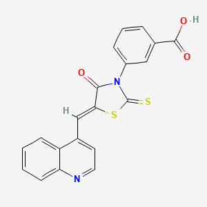 3-[4-Oxo-5-(4-quinolylmethylene)-2-thioxo-1,3-thiazolidin-3-yl]benzoic acid