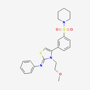 N-[(2Z)-3-(2-methoxyethyl)-4-[3-(piperidin-1-ylsulfonyl)phenyl]-1,3-thiazol-2(3H)-ylidene]aniline