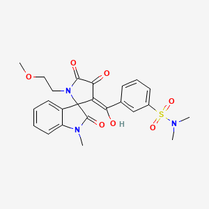 3-[(E)-hydroxy-[1'-(2-methoxyethyl)-1-methyl-2,4',5'-trioxospiro[indole-3,2'-pyrrolidine]-3'-ylidene]methyl]-N,N-dimethylbenzenesulfonamide