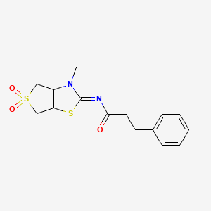 N-[(2Z)-3-methyl-5,5-dioxidotetrahydrothieno[3,4-d][1,3]thiazol-2(3H)-ylidene]-3-phenylpropanamide