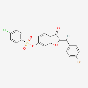 (2Z)-2-(4-bromobenzylidene)-3-oxo-2,3-dihydro-1-benzofuran-6-yl 4-chlorobenzenesulfonate