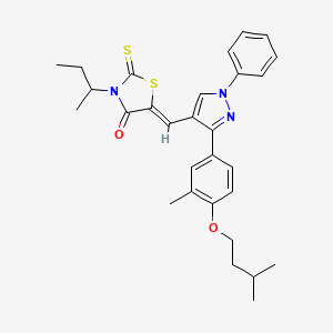 (5Z)-3-(butan-2-yl)-5-({3-[3-methyl-4-(3-methylbutoxy)phenyl]-1-phenyl-1H-pyrazol-4-yl}methylidene)-2-thioxo-1,3-thiazolidin-4-one