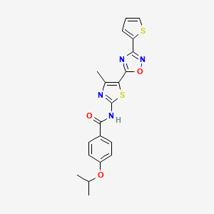 N-[(2Z)-4-methyl-5-[3-(thiophen-2-yl)-1,2,4-oxadiazol-5-yl]-1,3-thiazol-2(3H)-ylidene]-4-(propan-2-yloxy)benzamide