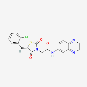 2-[(5Z)-5-(2-chlorobenzylidene)-2,4-dioxo-1,3-thiazolidin-3-yl]-N-(quinoxalin-6-yl)acetamide