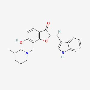 (2Z)-6-hydroxy-2-(1H-indol-3-ylmethylidene)-7-[(3-methylpiperidin-1-yl)methyl]-1-benzofuran-3(2H)-one