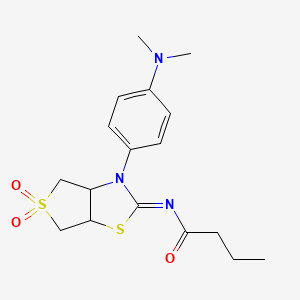 N-[(2Z)-3-[4-(dimethylamino)phenyl]-5,5-dioxidotetrahydrothieno[3,4-d][1,3]thiazol-2(3H)-ylidene]butanamide