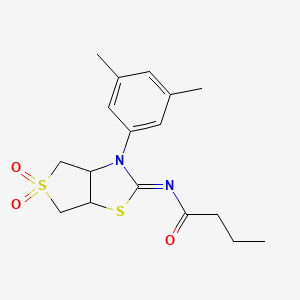 N-[(2Z)-3-(3,5-dimethylphenyl)-5,5-dioxidotetrahydrothieno[3,4-d][1,3]thiazol-2(3H)-ylidene]butanamide