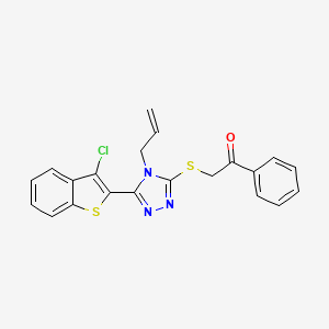 2-{[5-(3-chloro-1-benzothiophen-2-yl)-4-(prop-2-en-1-yl)-4H-1,2,4-triazol-3-yl]sulfanyl}-1-phenylethanone