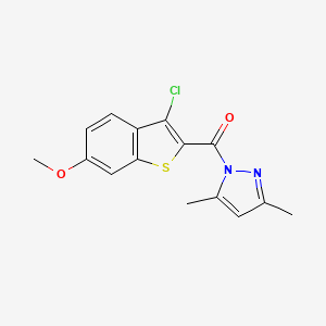 (3-chloro-6-methoxy-1-benzothiophen-2-yl)(3,5-dimethyl-1H-pyrazol-1-yl)methanone