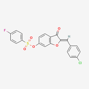 (2Z)-2-(4-chlorobenzylidene)-3-oxo-2,3-dihydro-1-benzofuran-6-yl 4-fluorobenzenesulfonate