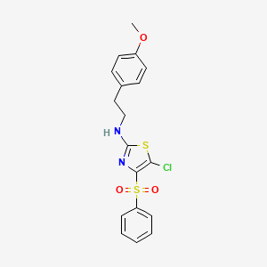 5-Chloro-2-{[2-(4-methoxyphenyl)ethyl]amino}-4-(phenylsulfonyl)-1,3-thiazole