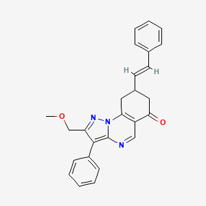 2-(methoxymethyl)-3-phenyl-8-[(E)-2-phenylethenyl]-8,9-dihydropyrazolo[1,5-a]quinazolin-6(7H)-one