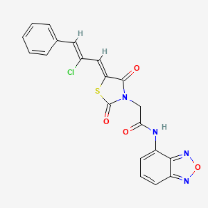 2-[5-((2Z)-2-chloro-3-phenylprop-2-enylidene)-2,4-dioxo(1,3-thiazolidin-3-yl)]-N-benzo[c]1,2,5-oxadiazol-4-ylacetamide