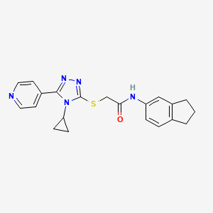 2-{[4-cyclopropyl-5-(pyridin-4-yl)-4H-1,2,4-triazol-3-yl]sulfanyl}-N-(2,3-dihydro-1H-inden-5-yl)acetamide